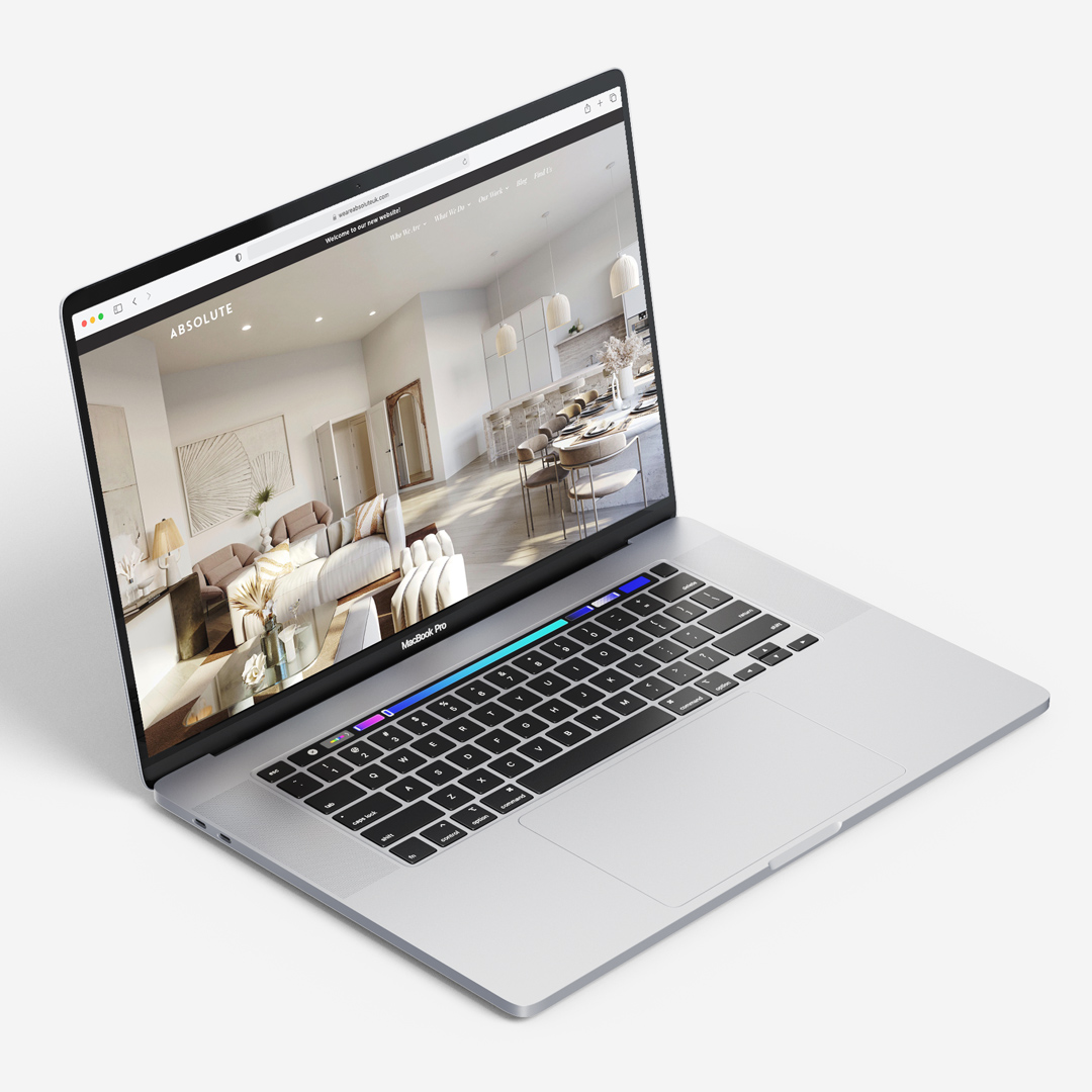 Absolute Design Truro new website - Macbook mockup