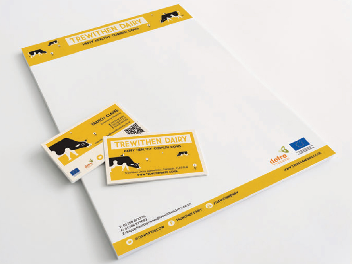 Absolute Design Trewithen Dairy Branding Print Collateral Stationery Design